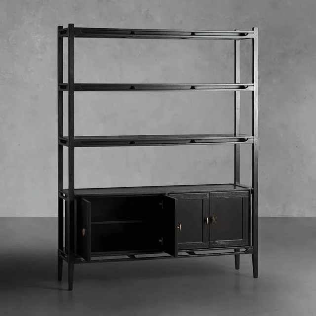 Contemporain - étagères minimalistes de rangement noir
