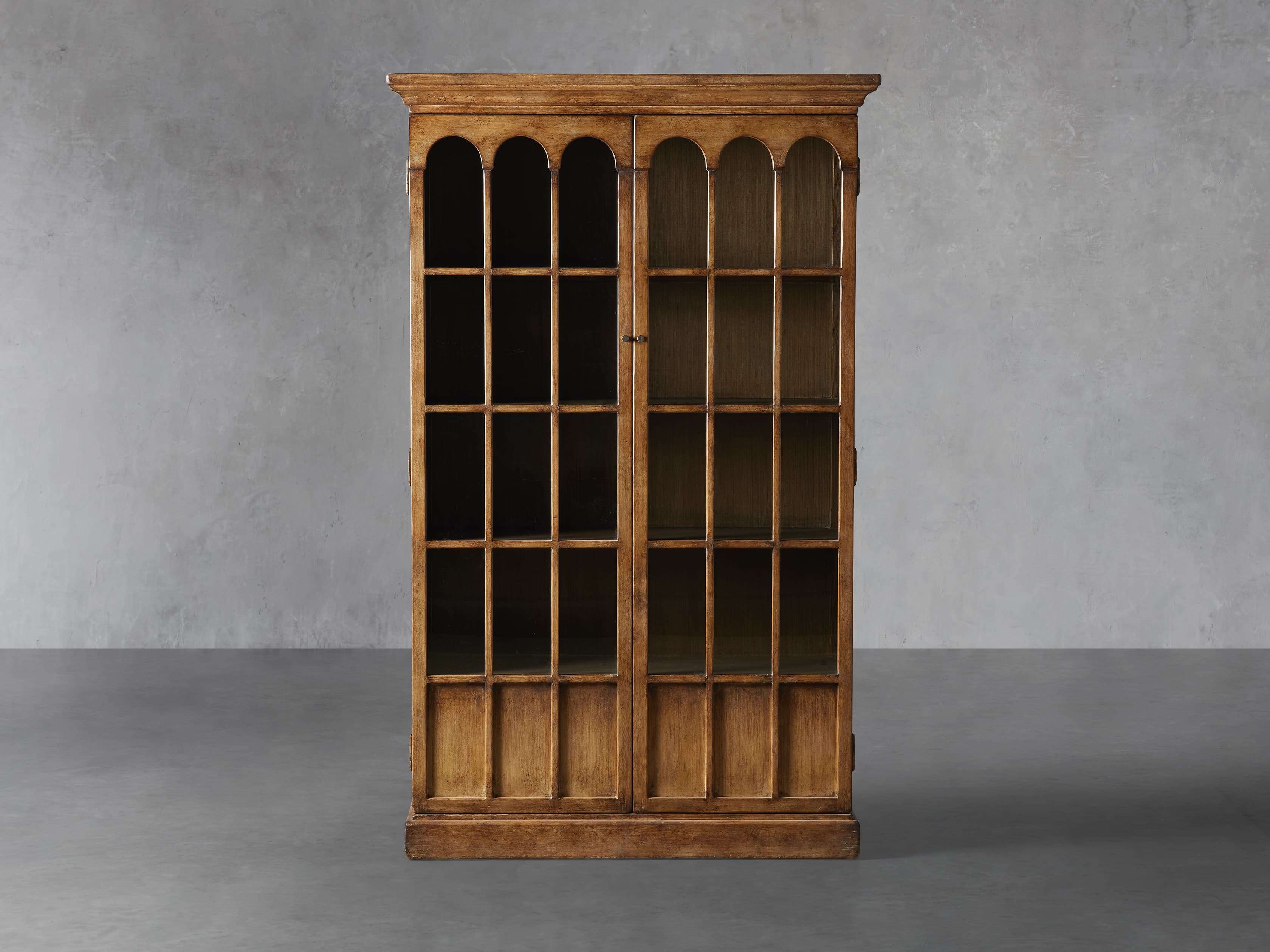 Armoire de rangement de fenêtres en arc classique