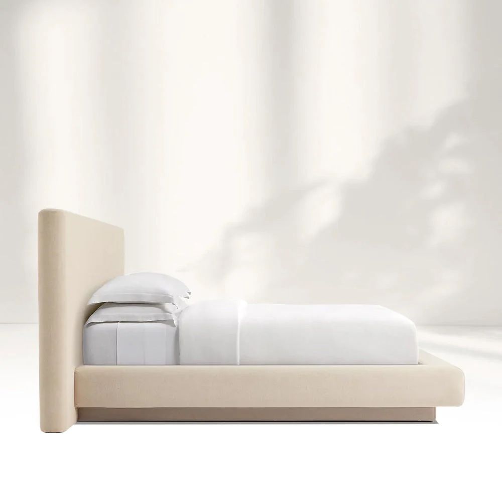 Lit beige texturé doux contemporain