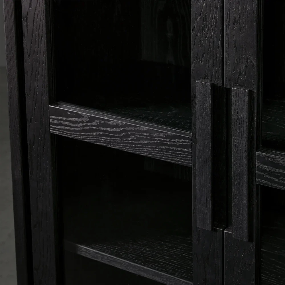 Deux - Verre de porte - étagère d'affichage en bois fermé