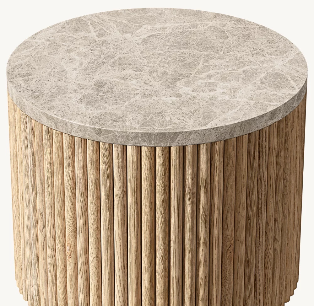 Table d'appoint rond en pierre