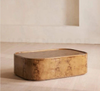 Table basse rond en bois massif de style rural