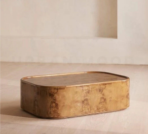 Table basse rond en bois massif de style rural