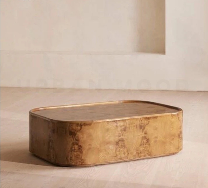 Table basse rond en bois massif de style rural