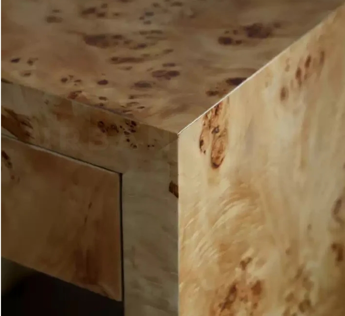 Table d'appoint en bois massif de style wabi-sabi