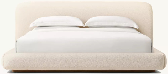 Lit de panneau prolongé en tissu