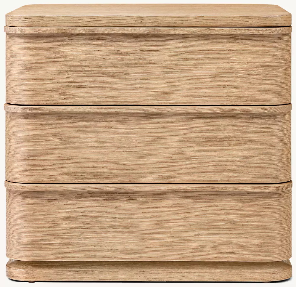 Table de chevet de trois titres en bois simple