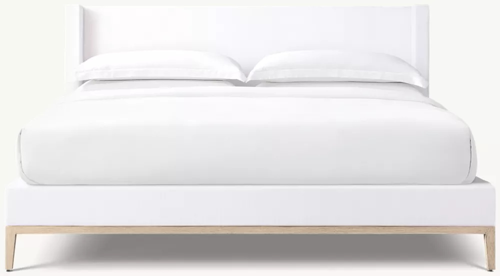  Lit de plate-forme d'abri de tissu - base de chêne