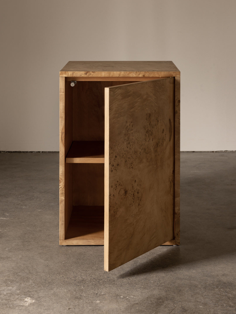 Burl naturel - Cabinet debout à motifs