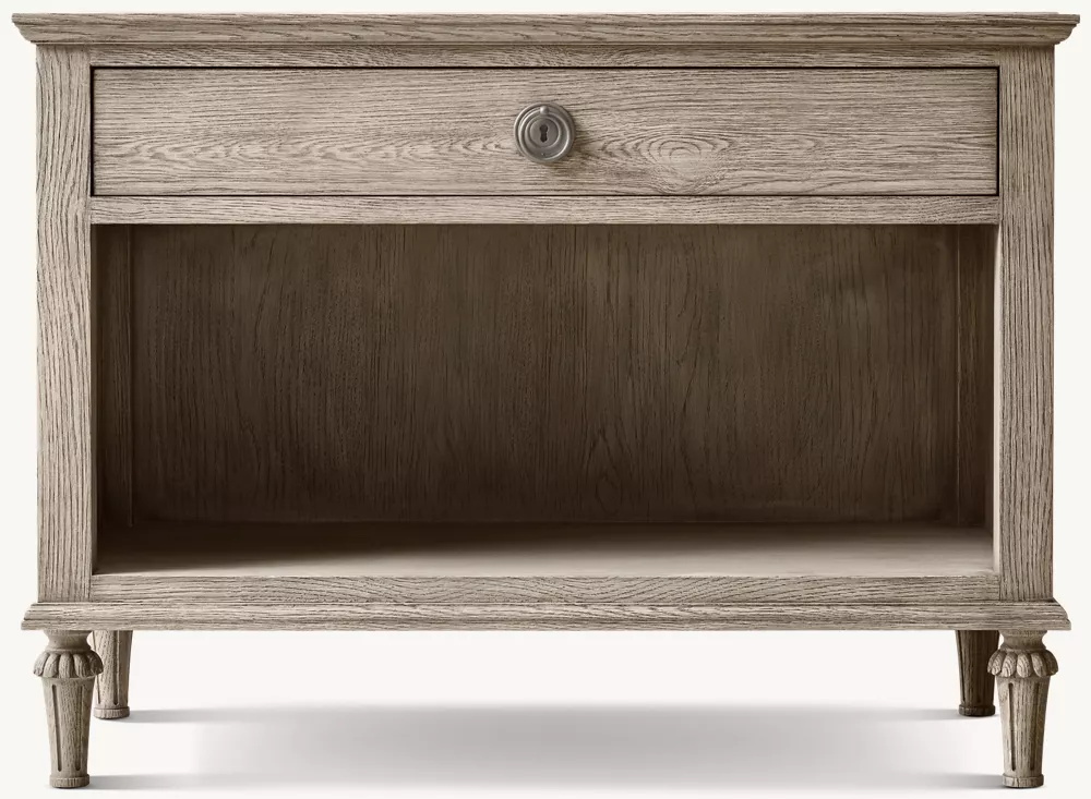 Table de chevet en rotin et en bois