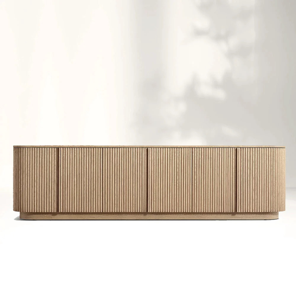 Salon américain en bois massif en chêne blanc armoire à télévision