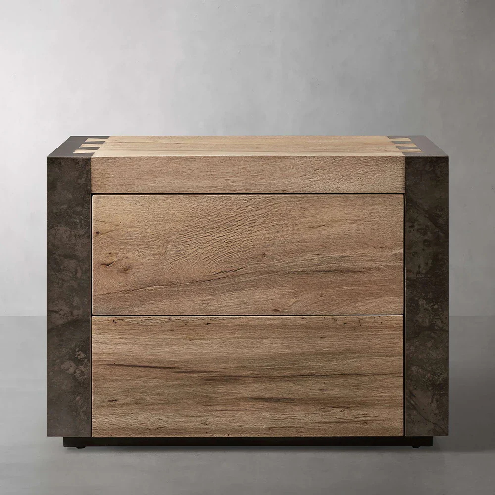 Two - Tone Double - Tiroir Nightstand