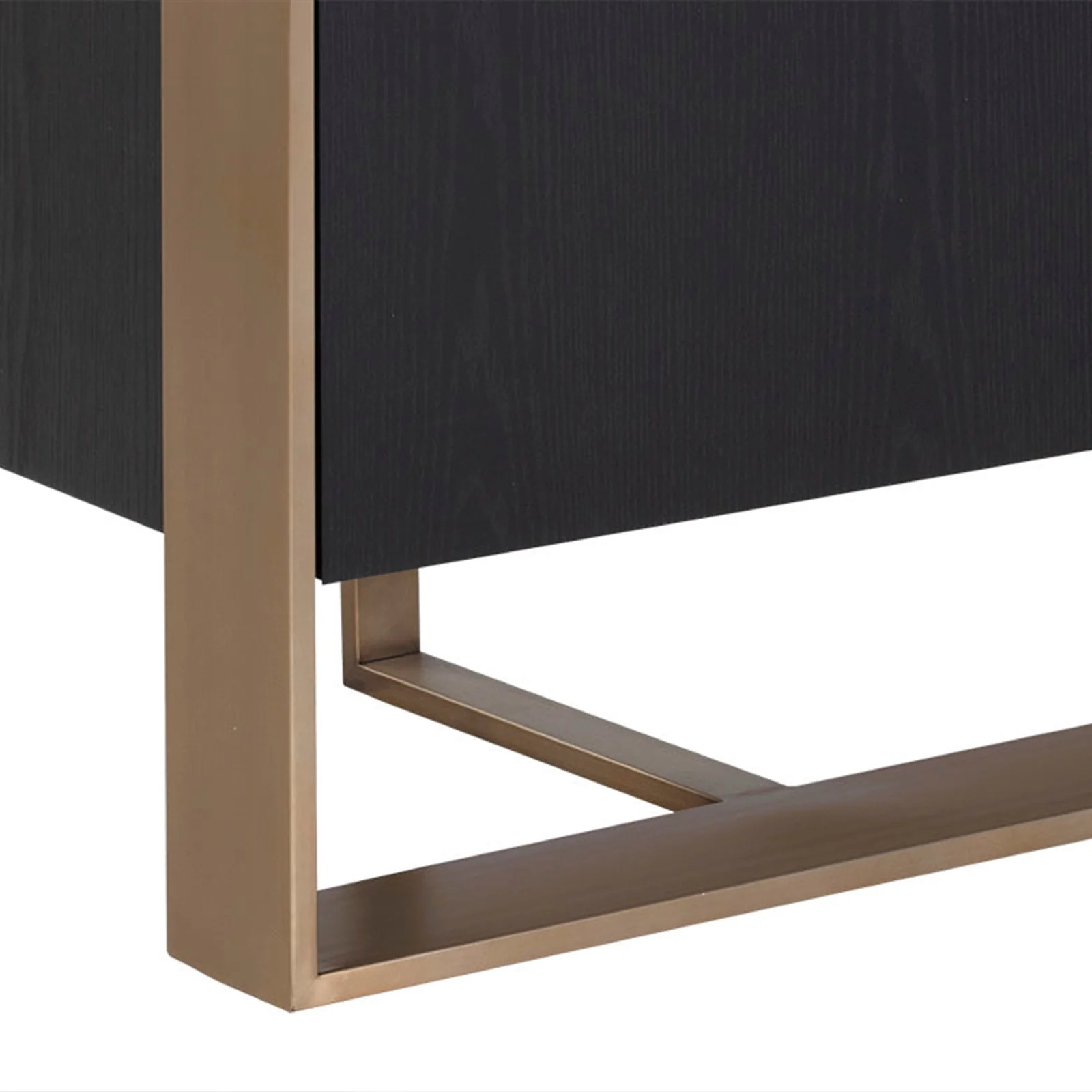 Buffet moderne en bois massif &agrave; monture en m&eacute;tal