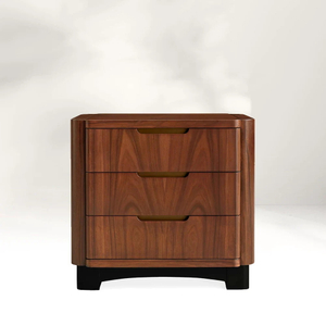 Table de chevet à trois dessins en chêne en chêne en chêne