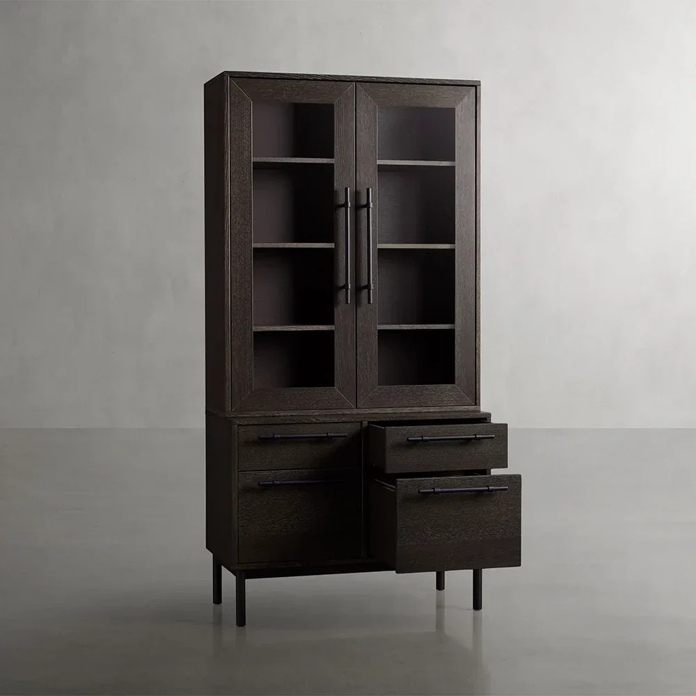 Industriel - Verre de style - Armoire de rangement de porte