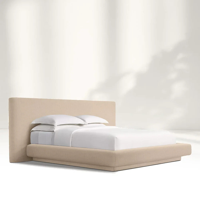 Lit beige texturé doux contemporain