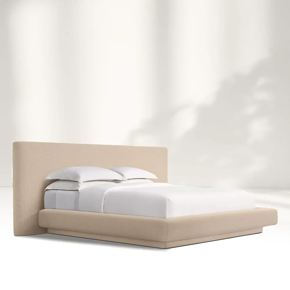 Lit beige texturé doux contemporain