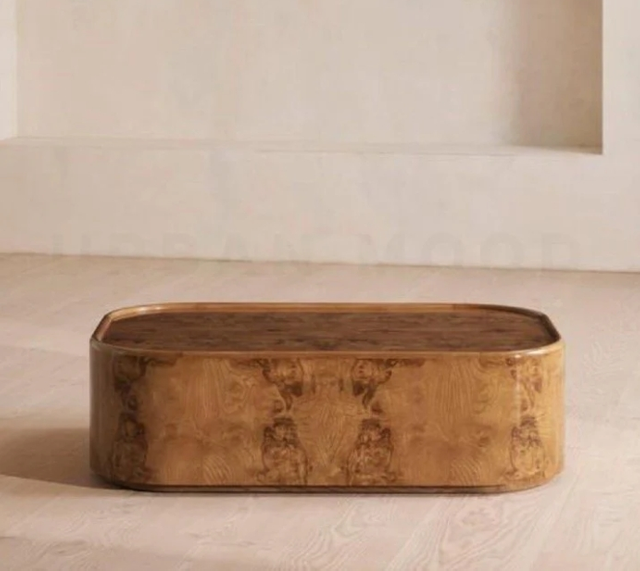Table basse rond en bois massif de style rural