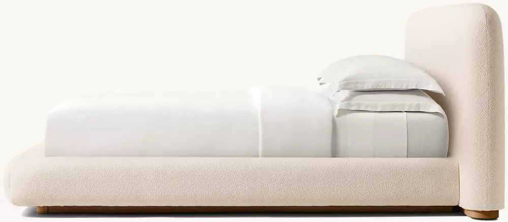 Lit de panneau prolongé en tissu