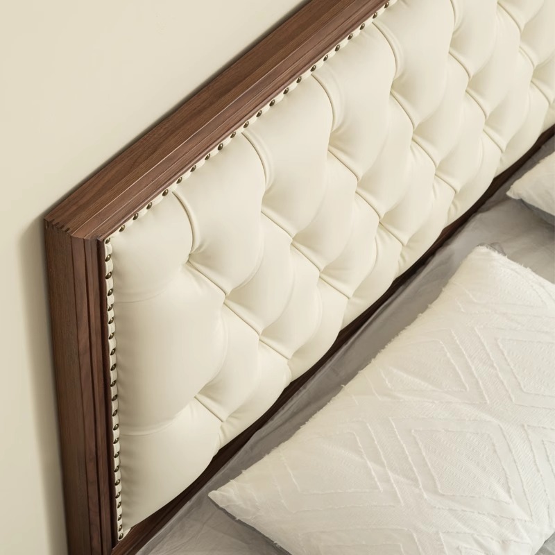 Chambre à coucher haut de gamme en bois à double lit