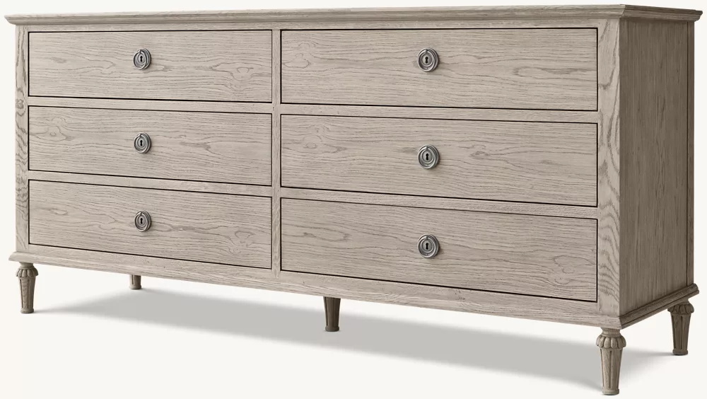 Cabinet en chêne à six tirages