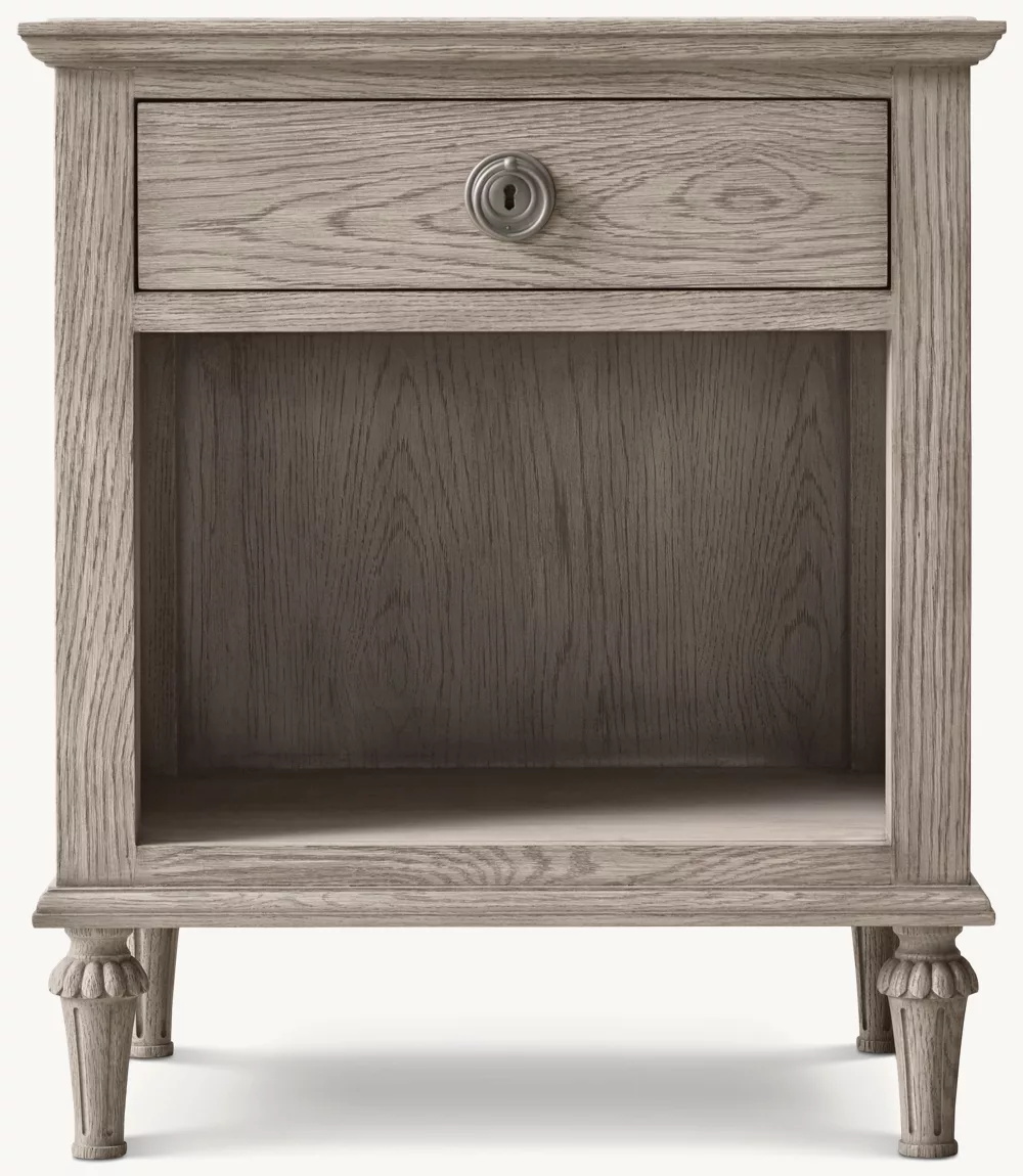 Table de chevet en rotin et en bois