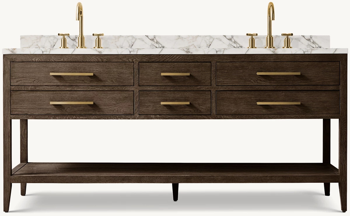 Ch&ecirc;ne brun / laiton satin&eacute;