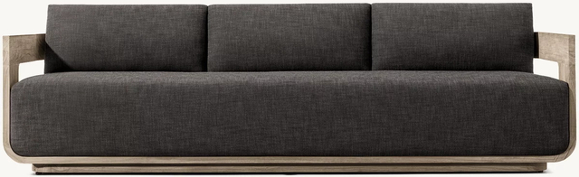 Canapé d'extérieur trois places en teck fait main