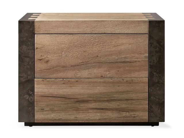Two - Tone Double - Tiroir Nightstand