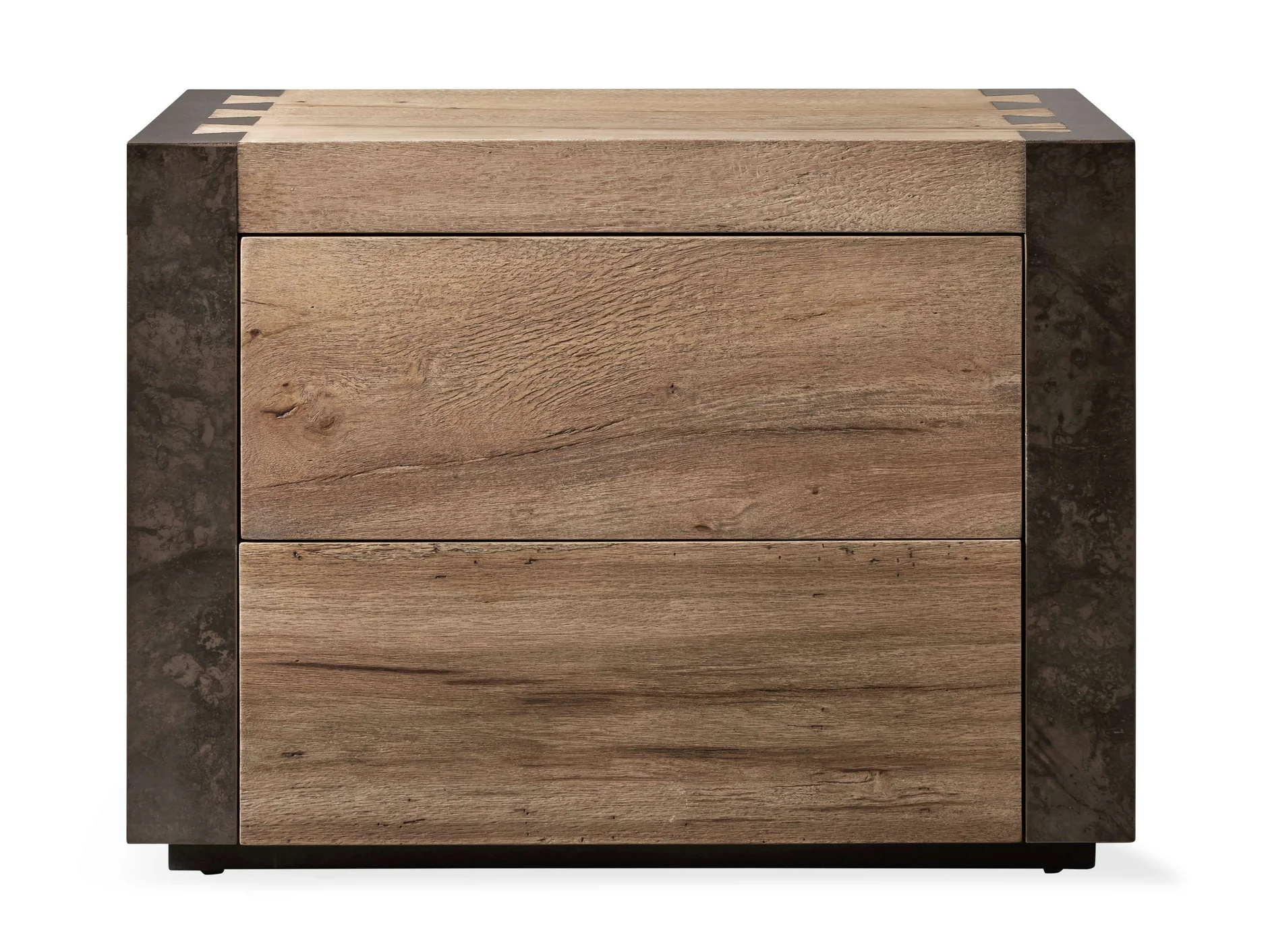 Two - Tone Double - Tiroir Nightstand