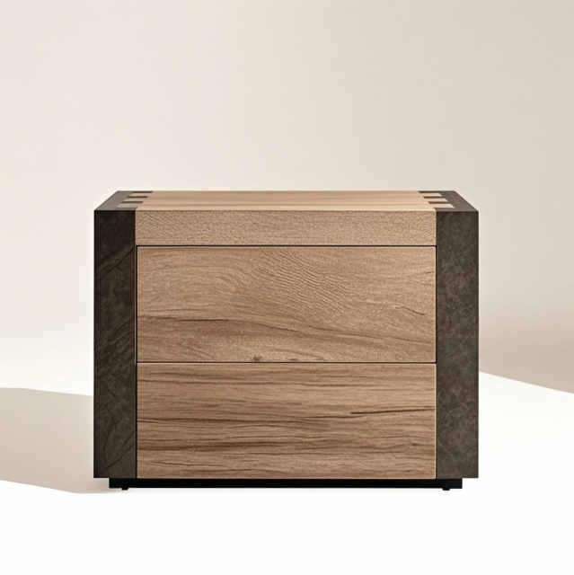 Two - Tone Double - Tiroir Nightstand