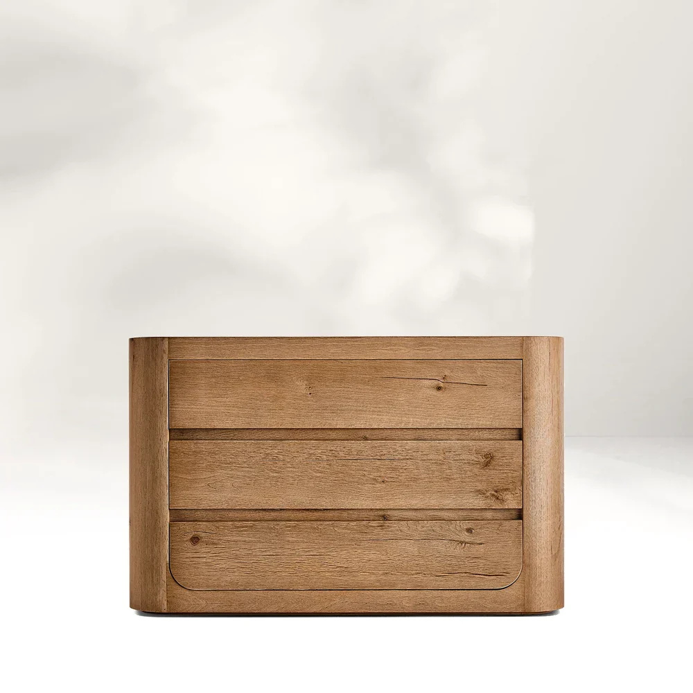 Trois - tiroir en bois d'armoire de rangement