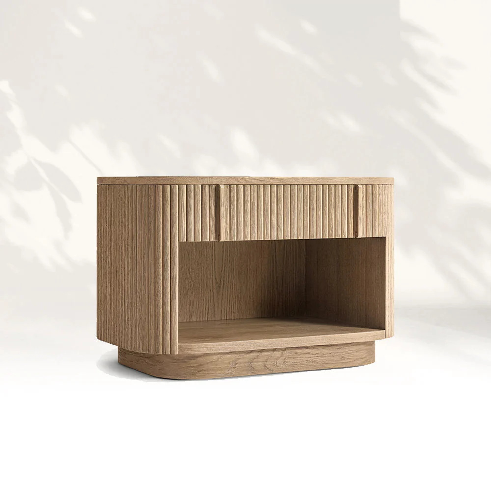 Vertical - Stripted Open - Stake Nightstand