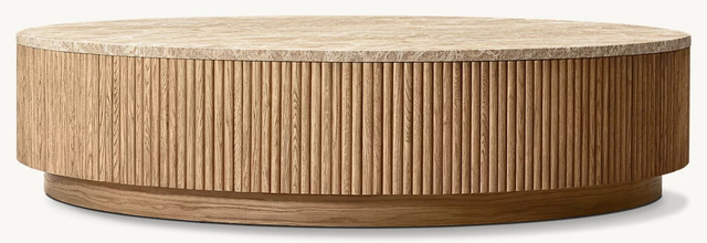 Table basse rond du socle en pierre