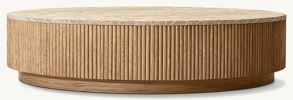 Table basse rond du socle en pierre