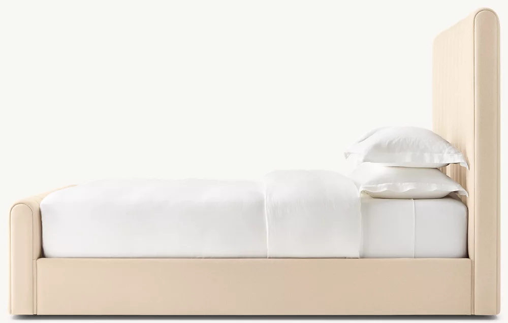  Lit de plate-forme de panneau de tissu avec pied de pied