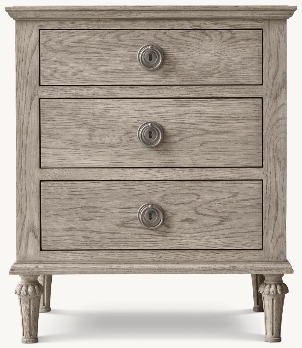 Rotin et bois fermé la table de nuit fermée