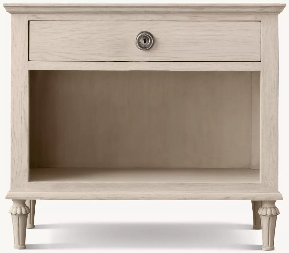 Table de chevet en rotin et en bois