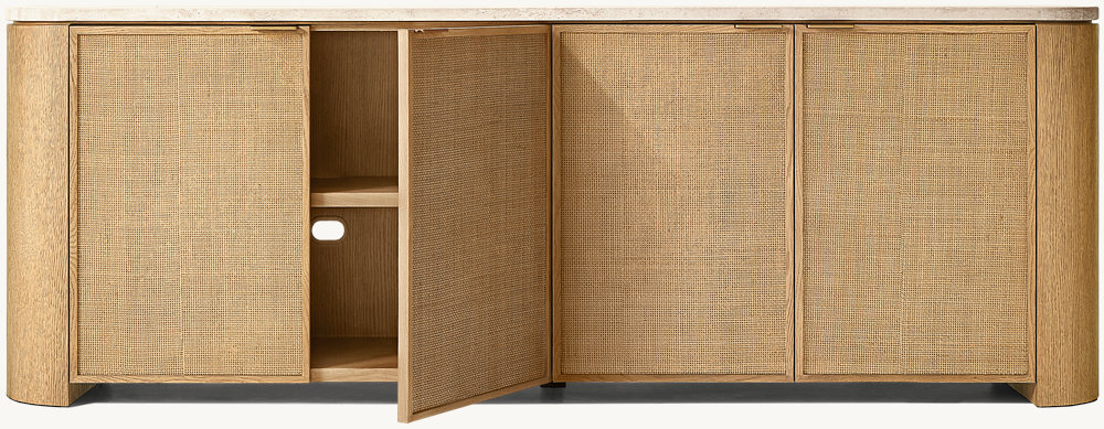 Panneau tissé buffet à 4 portes
