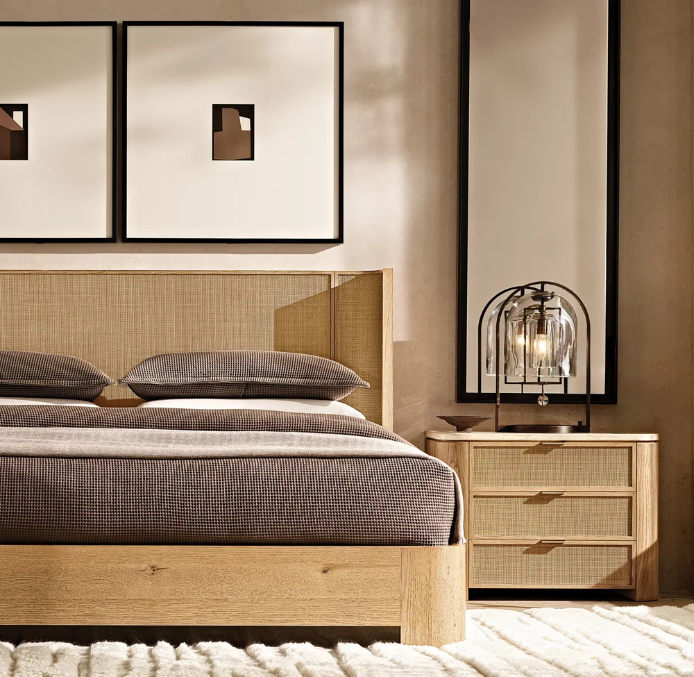 American en bois massif lit double