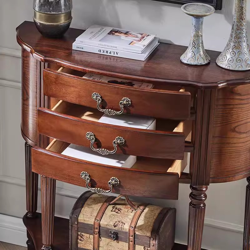 Cabinet d'entrée semi-circulaire rétro de style américain