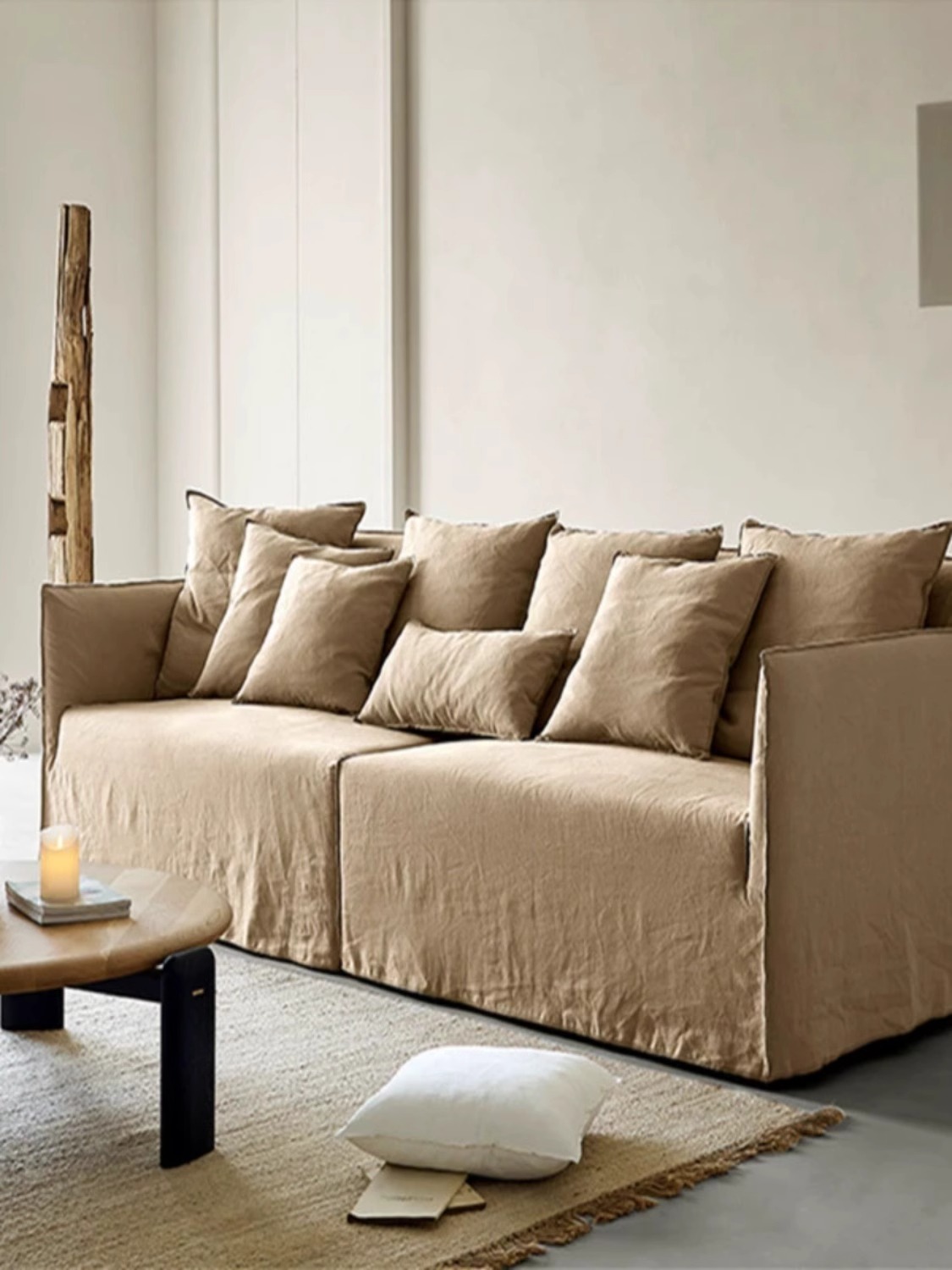 Fabric de lin de style japonais canapé simple