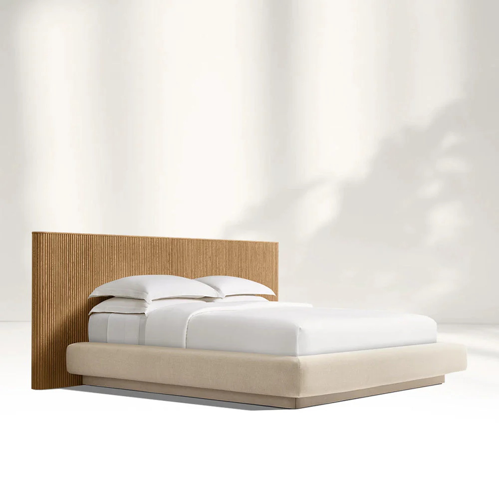 Cadre de lit en bois étendu avec base de tissu