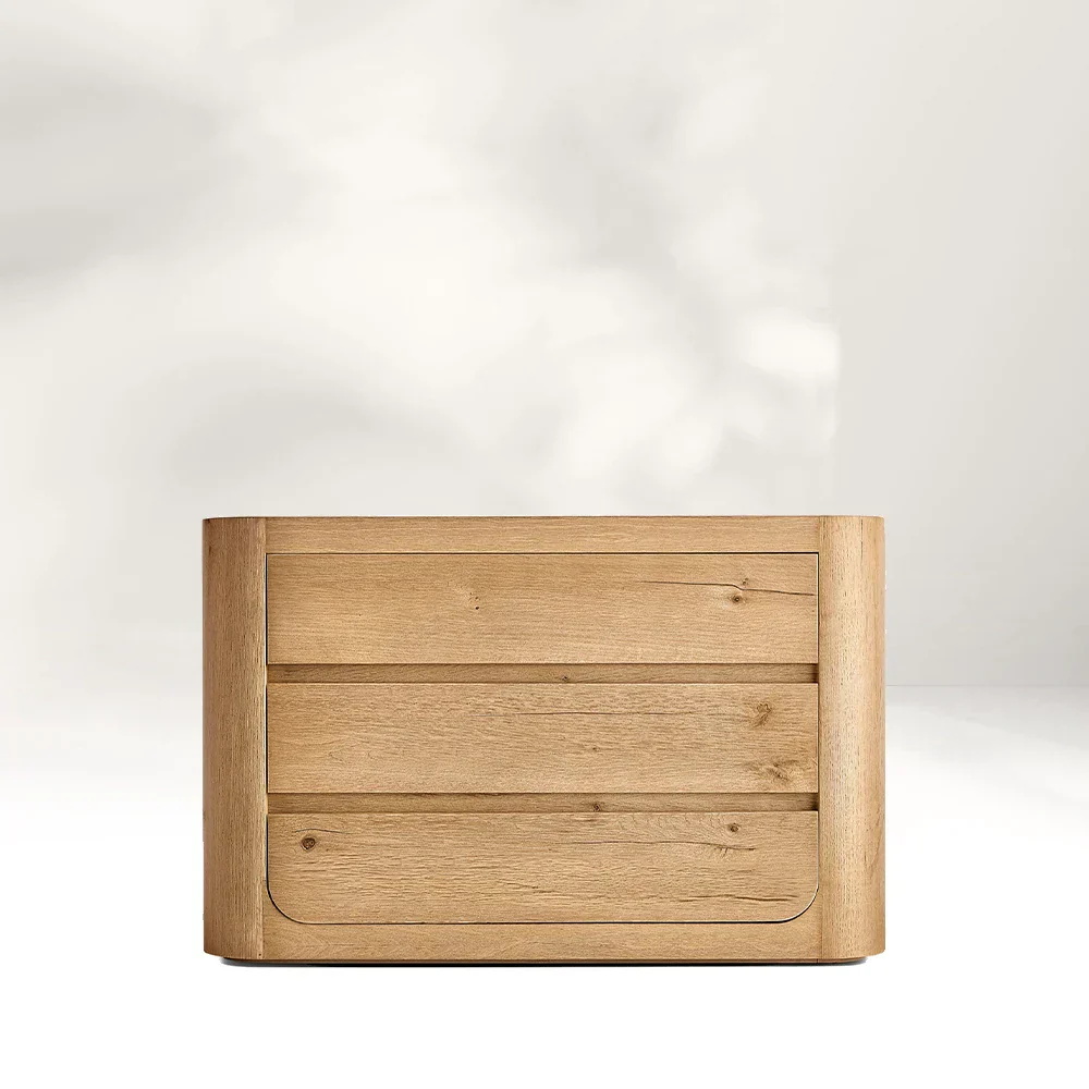 Trois - tiroir en bois d'armoire de rangement