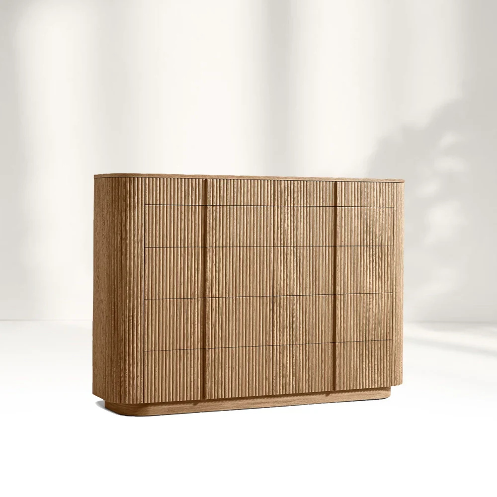 Coffre de tiroirs en bois massif vintage de style américain