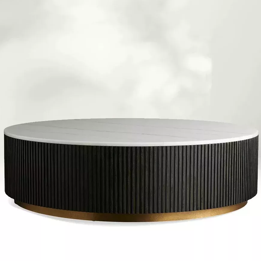 Table basse en chêne en marbre: une symphonie de matériaux, redéfinir la texture spatiale