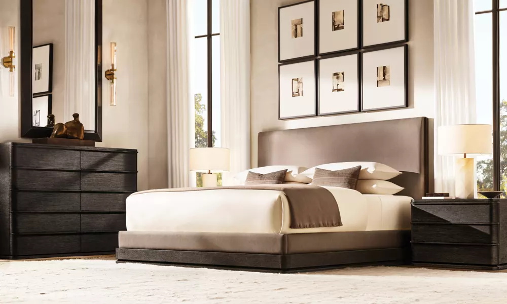 Panneau de tissu lit double