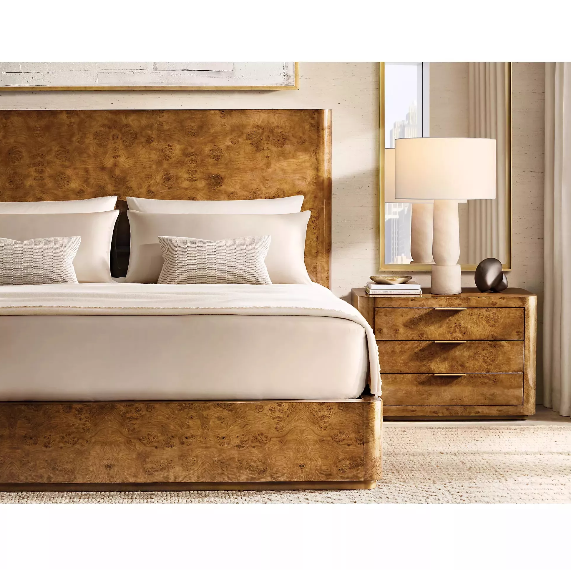 American Country Tree Bark Series: reconstruire l'espace de sommeil avec de l'art naturel