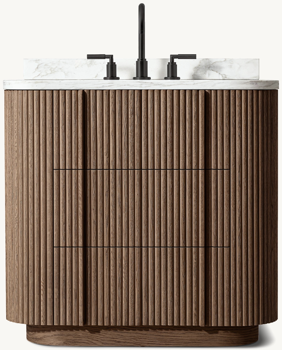 Vanit&eacute; unique en ch&ecirc;ne brun