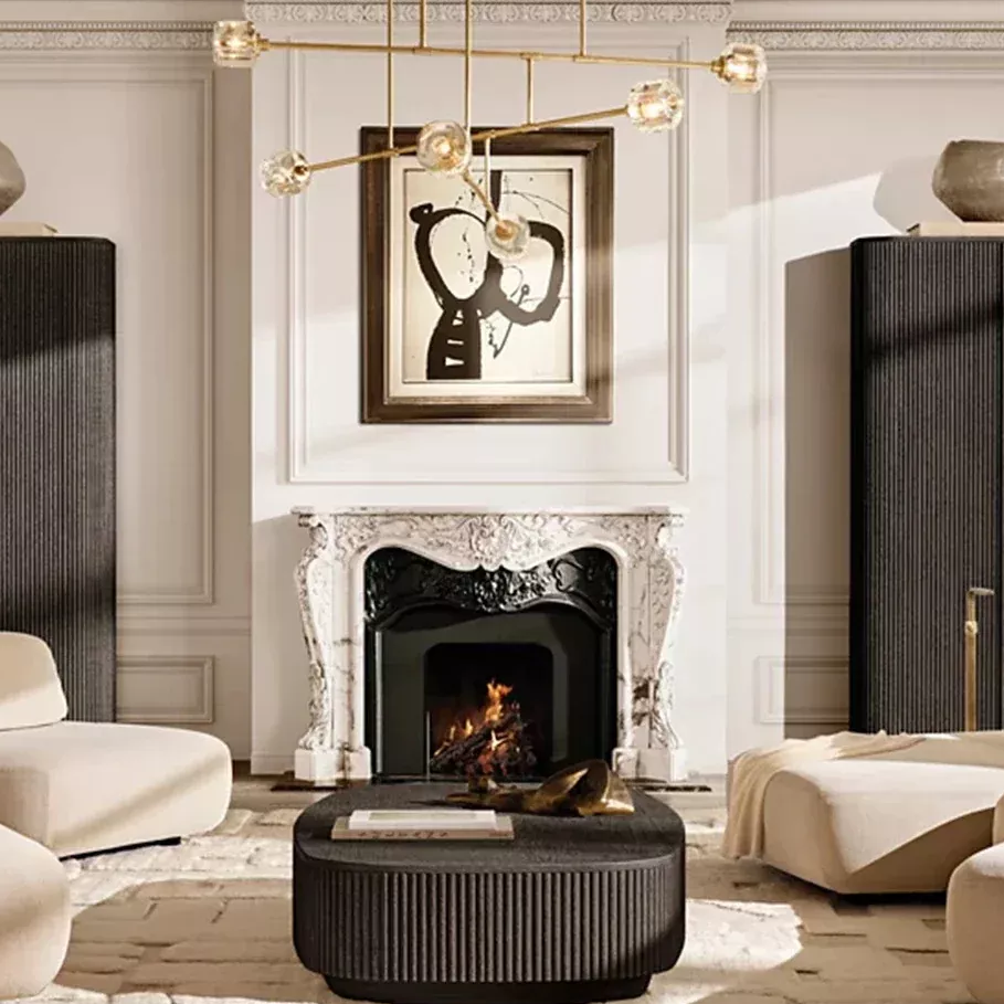 Renouvellement du charme en bois: le décodage esthétique spatial de la table basse de motif vertical beige léger